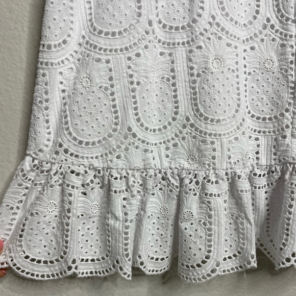 Draper James White Pineapple Eyelet Midi Dress 2 - Picture 4 of 7